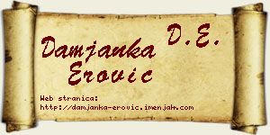 Damjanka Erović vizit kartica